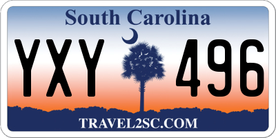 SC license plate YXY496