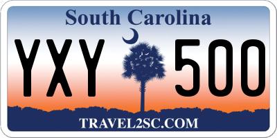 SC license plate YXY500
