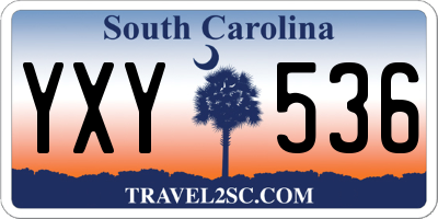 SC license plate YXY536
