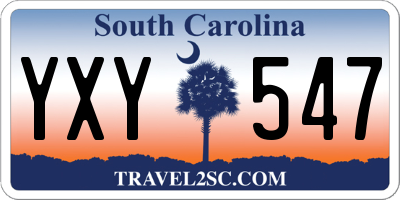 SC license plate YXY547