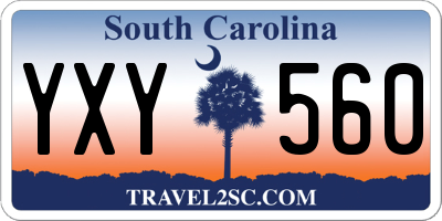 SC license plate YXY560