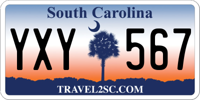 SC license plate YXY567
