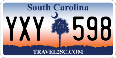 SC license plate YXY598
