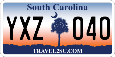 SC license plate YXZ040