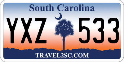 SC license plate YXZ533