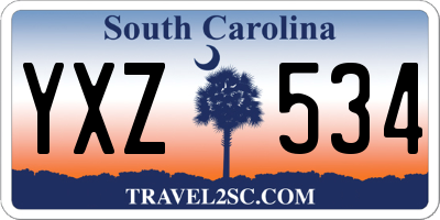 SC license plate YXZ534