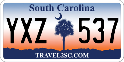SC license plate YXZ537