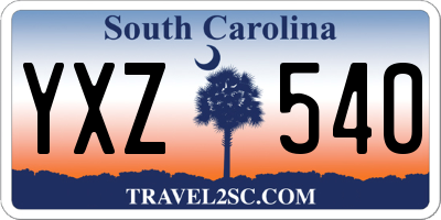 SC license plate YXZ540
