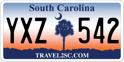 SC license plate YXZ542