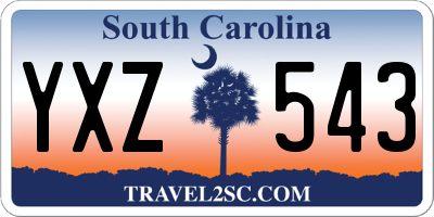 SC license plate YXZ543