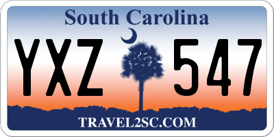 SC license plate YXZ547