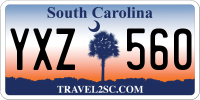 SC license plate YXZ560