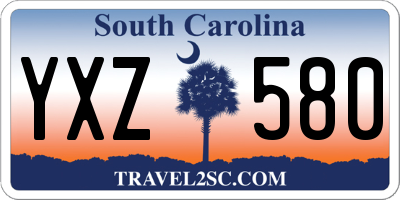 SC license plate YXZ580