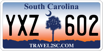 SC license plate YXZ602