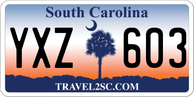 SC license plate YXZ603