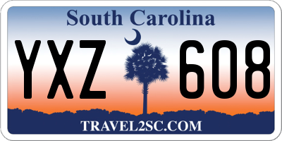 SC license plate YXZ608