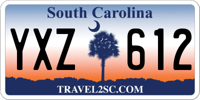 SC license plate YXZ612