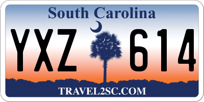 SC license plate YXZ614