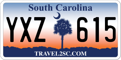 SC license plate YXZ615