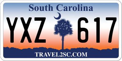 SC license plate YXZ617