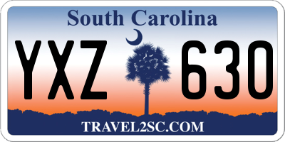SC license plate YXZ630