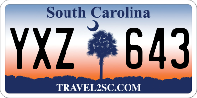 SC license plate YXZ643
