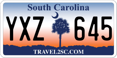 SC license plate YXZ645