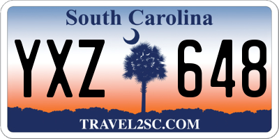 SC license plate YXZ648