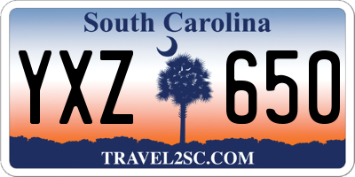 SC license plate YXZ650