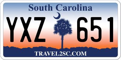 SC license plate YXZ651