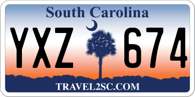 SC license plate YXZ674