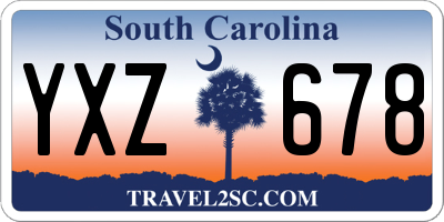 SC license plate YXZ678