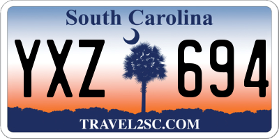 SC license plate YXZ694