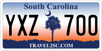 SC license plate YXZ700