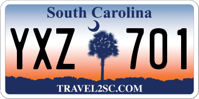 SC license plate YXZ701