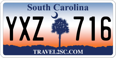 SC license plate YXZ716