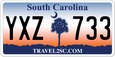 SC license plate YXZ733