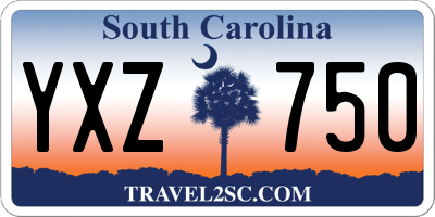 SC license plate YXZ750