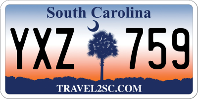 SC license plate YXZ759