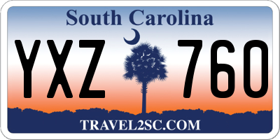 SC license plate YXZ760
