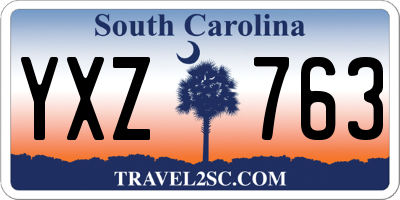 SC license plate YXZ763