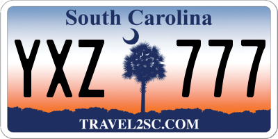 SC license plate YXZ777