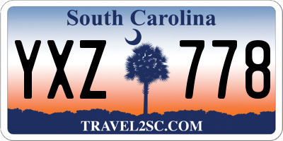 SC license plate YXZ778