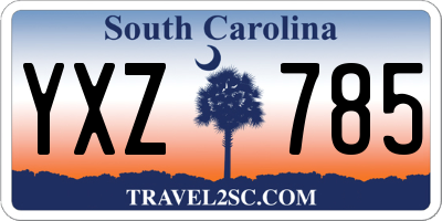 SC license plate YXZ785