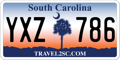 SC license plate YXZ786