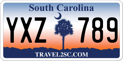 SC license plate YXZ789