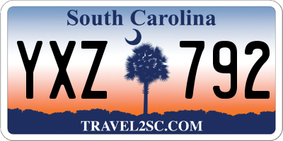 SC license plate YXZ792