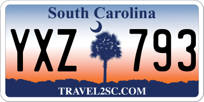 SC license plate YXZ793