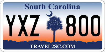 SC license plate YXZ800