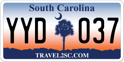 SC license plate YYD037